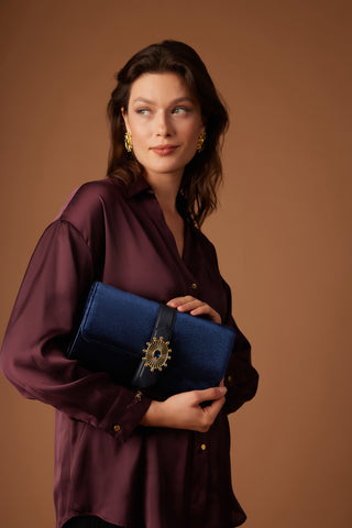 Alice Navy Blue Clutch