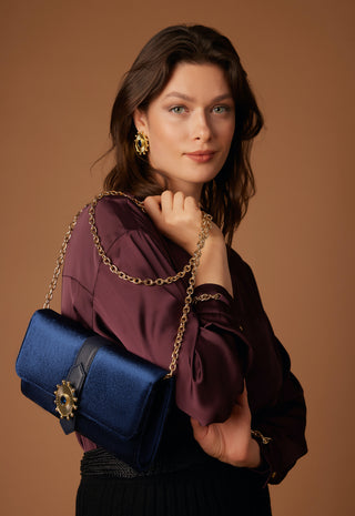 Alice Navy Blue Clutch