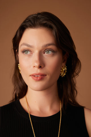 Maroon Red Crystal Earrings