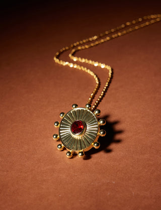 Maroon Red Crystal Necklace-Grand